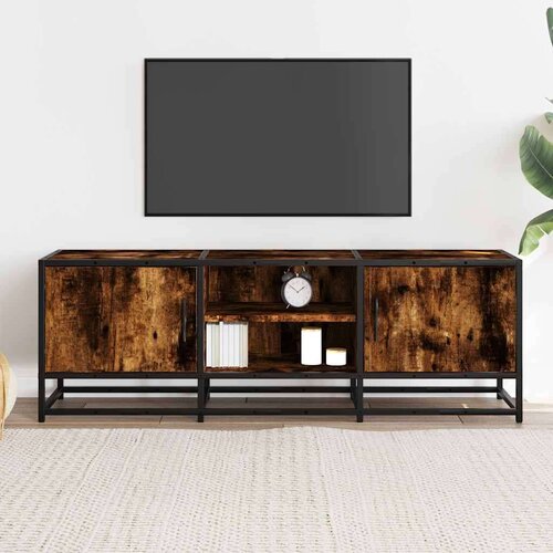 VidaXL TV ormarić dimljeni hrast 120x35x41cm konstruirano drvo i metal Slike