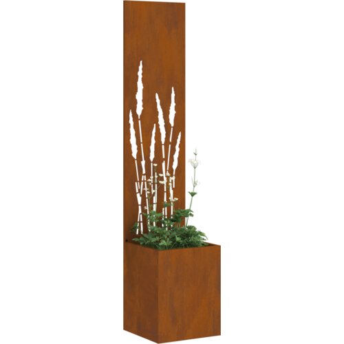 vidaXL Vrtni Sadič s Dekorativnom Pločom Rđa 32 x 140 cm Otporni čelik Cene