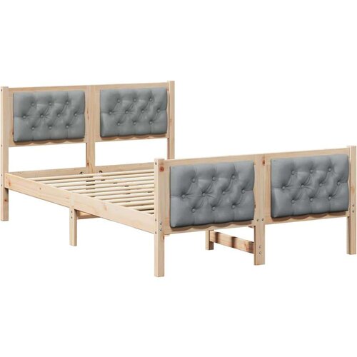 VidaXL Okvir za krevet s uzglavljem Svijetlo siva 135 x 190 cm Slike