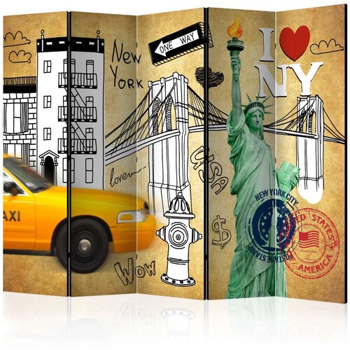  Paravan u 5 dijelova - One way - New York II [Room Dividers] 225x172 Slike