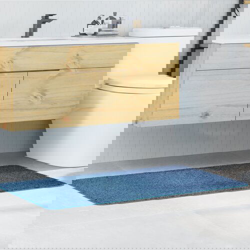 VidaXL Plava Poliester 70 x 120 cm Prostirka za kupaonicu Pravokutna Slike