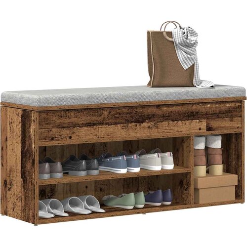  Klupa za cipele boja staro drvo 102x30,5x45cm konstruirano drvo Cene