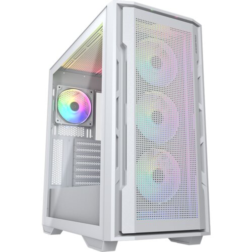 Cougar Uniface RGB White | PC Case | Mid Tower / Mesh Front Panel / 4 x 120mm ARGB Fans / TG Left Panel / White Cijene