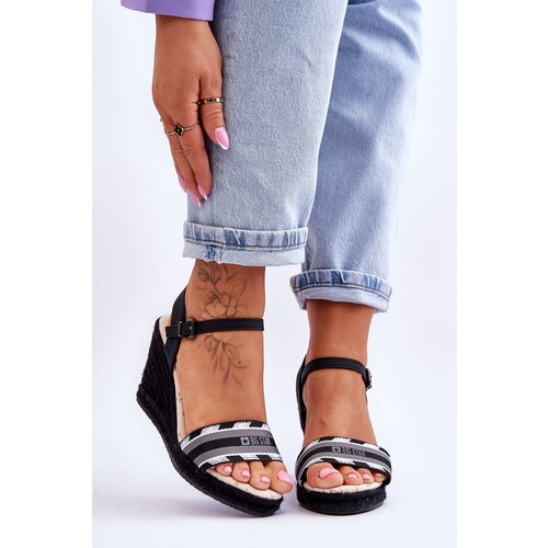 Big Star Women&amp;#039;s Comfortable Wedge Sandals LL274877 black Slike