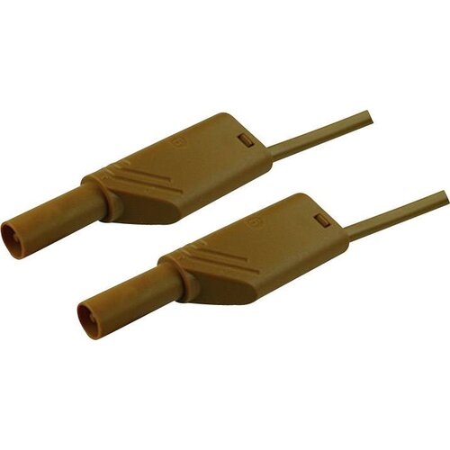 SKS Hirschmann 4 mm safety test lead\, 2x stackable plugs\, 2\,5 mm&sup2;\, 50 cm, (20423210) Cene