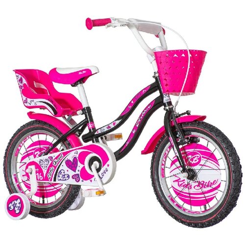 Magnet VISITOR Dečiji bicikl Little Heart HEA160 16″ Roze-Crni Slike