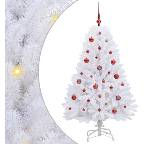 vidaXL Umjetno božićno drvce s nogom Bijelo 150 cm PVC i čelik - Crvena 150 cm Cijene