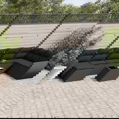 vidaXL 9-dijelni set vrtnih sofa s jastucima crni od poliratana Cijene