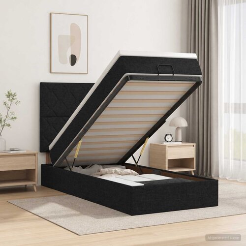  od pjene s madracem i LED-om Crna 100 x 200 cm Tkanina Cijene