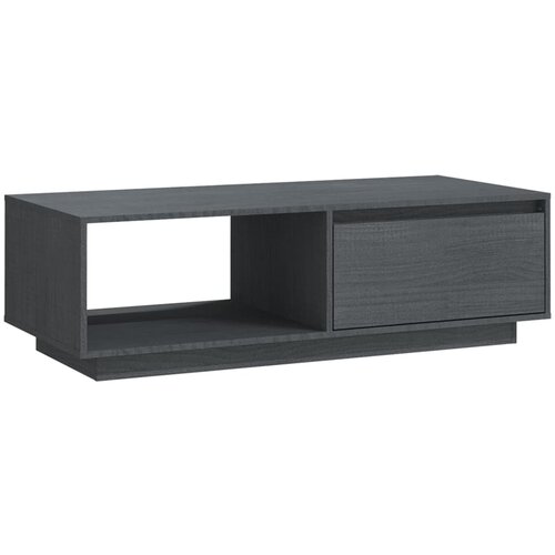 Maison Chic Klubska mizica - kavna mizica - Nizka mizica siva 110x50x33,5 cm trdna borovina, (21753525) Slike