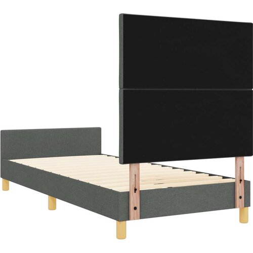 VidaXL Krevetna konstrukcija Tamno siva 90x200 cm Tkanina Slike