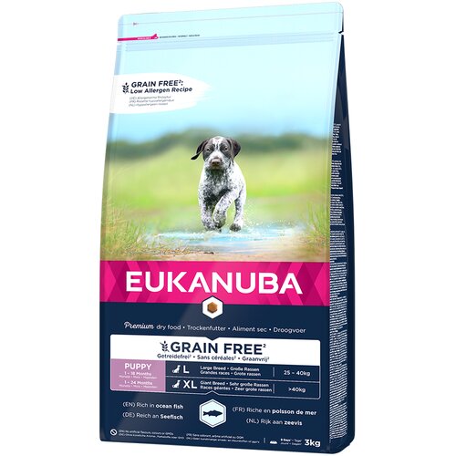 Eukanuba Grain Free Puppy Large Breed z lososom - Varčno pakiranje: 2 x 3 kg Cijene