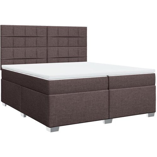 VidaXL Box spring postelja z vzmetnico temno rjav 200x200 cm blago, (21305245) Slike