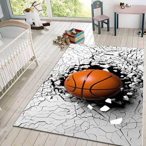  dečiji tepih sa gumenom podlogom 120x180cm - 3D košarkaška lopta, TG-209 Cene