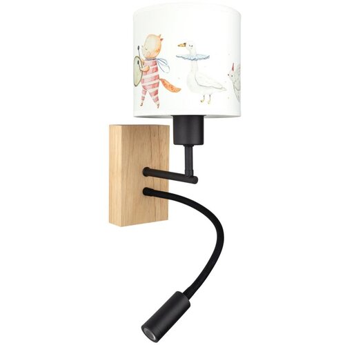 Brilagi LED fleksibilna lampa BOBO WOOD 1xE27/25W/230V + LED/3W hrast/crna/bela/životinjski dezen Slike