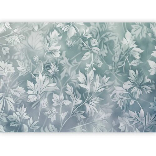  Foto tapeta - Ornaments in Worn Muted Turquoises: Delicate Plant Pattern 400x280 Vodootporna Slike