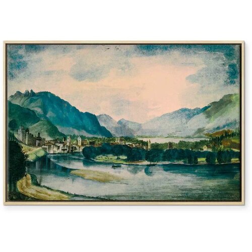  Slika - Albrecht D&amp;uuml;rer &amp;ndash; View of Trento from the North 120x80 U prirodnom drvenom okviru Slike