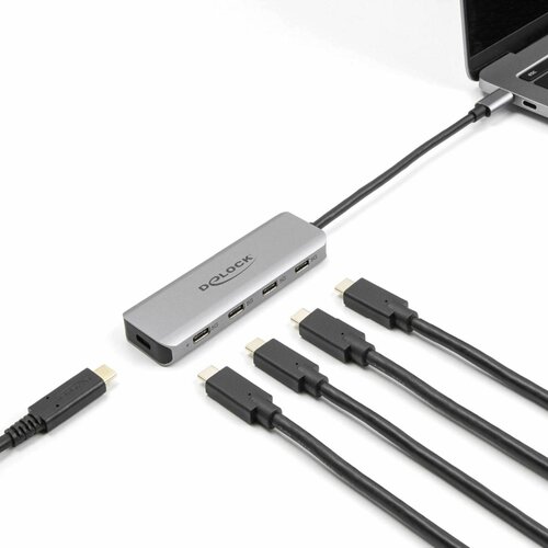 Delock hub USB 3.1 5x TipC 5/Gbps srebrn 64238, (21165062) Cene
