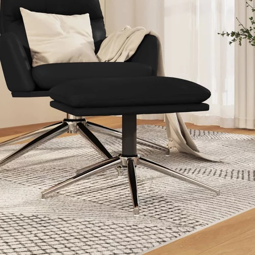 vidaXL stolček za noge črn 45x29,5x39 cm sijoče umetno usnje