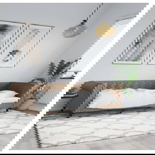 VidaXL Raztegljiva postelja kapučino 100x200 cm umetno usnje Slike