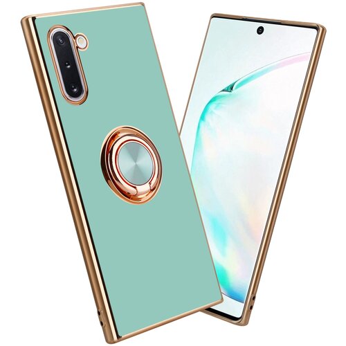 Cadorabo Samsung v sijajni turkizni - Zlato z obročem silikonski/TPU ovitek z za&scaron;čito pred kamero in držalo magnetnega avtomobila, (20617328) Cene