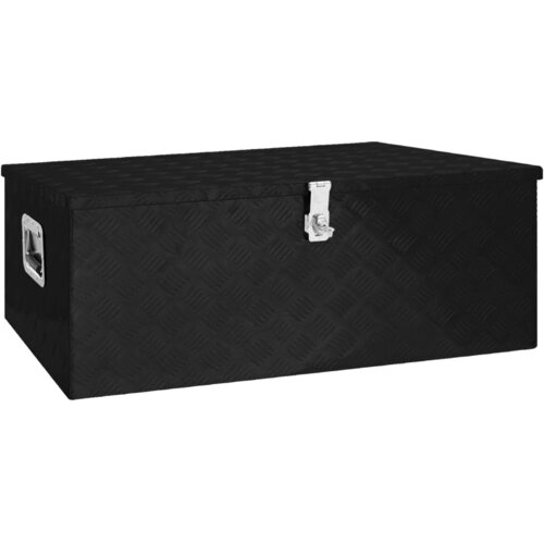 vidaXL Kutija za pohranu crna 100 x 55 x 37 cm aluminijska Cijene