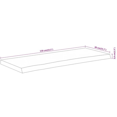 Stolna ploča 110x40x3,8 cm pravokutna od bagrema s živim rubom Slike