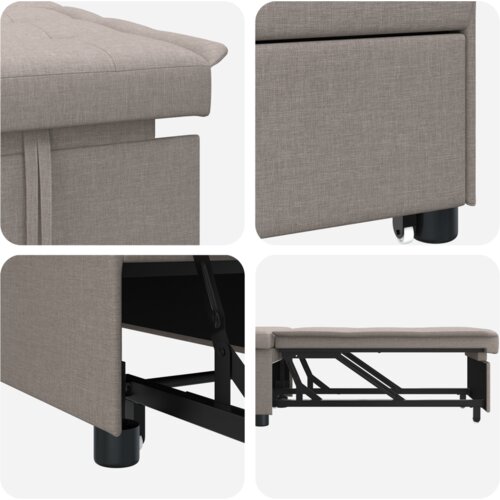 vidaXL Sofa na razvlačenje 3-u-1 u taupe tkanini Cene