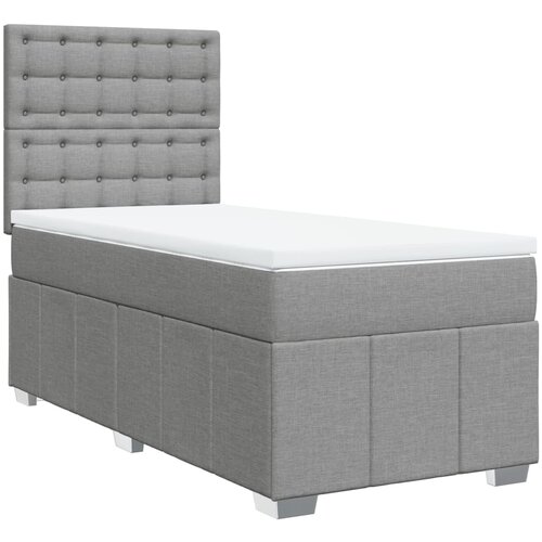 Maison Chic Box spring postelja - Vzmetna postelja z vzmetnico svetlo siv 100x200 cm blago SL5031, (21901906) Cene
