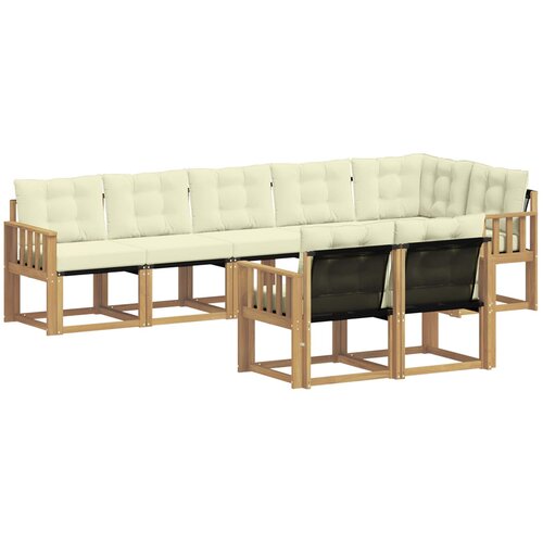 vidaXL Zunanja garnitura za sedenje z blazino 8 pcs Bela in krem, (5000282214) Cene