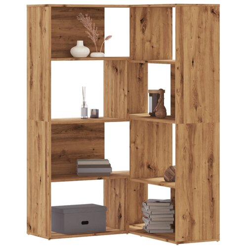  Kutni regal z knjige 4 razine artisian hrast 85x85x140cm drveni Cijene