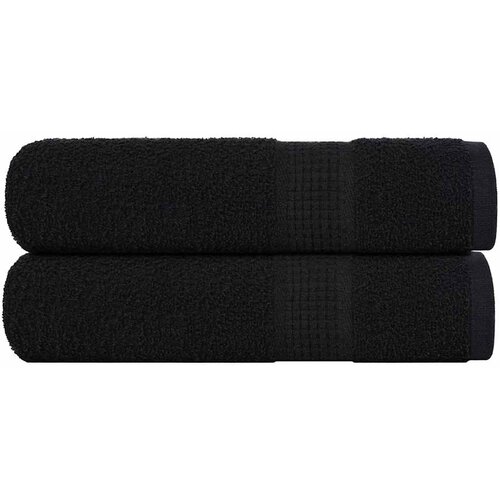 VidaXL Ručnici za tu&amp;scaron;iranje FROGN 2 kom. Crne 70x140 cm 360 g/m&amp;sup2; - Crna 70 x 140 cm 2 Slike