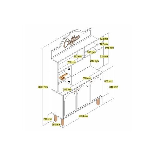 Hanah home kafe vitrina bohem 860 (845HCT5821) Slike