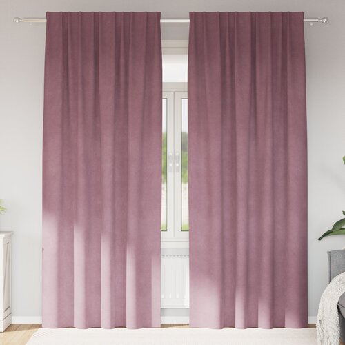 VidaXL Zavjese Tamno ružičasta Poliester 140 x 245 cm Dekorativni umetci Slike