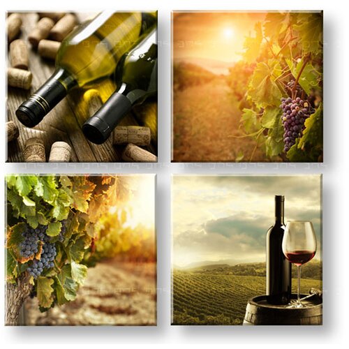  Slike na platnu Meeting in the vineyard 4-delni Kolaž XOBKOL16E42 () Slike
