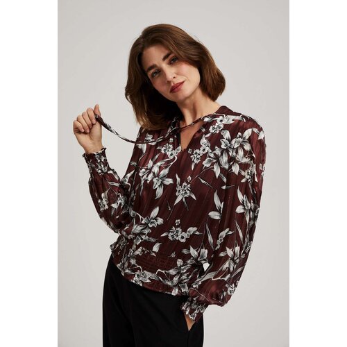 Marisse Chestnut Floral Pattern Shirt Slike