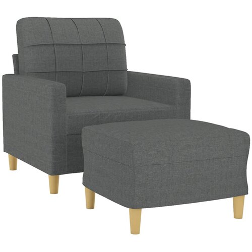  Fotelja s tabureom tamnosiva 60 cm od tkanine Slike