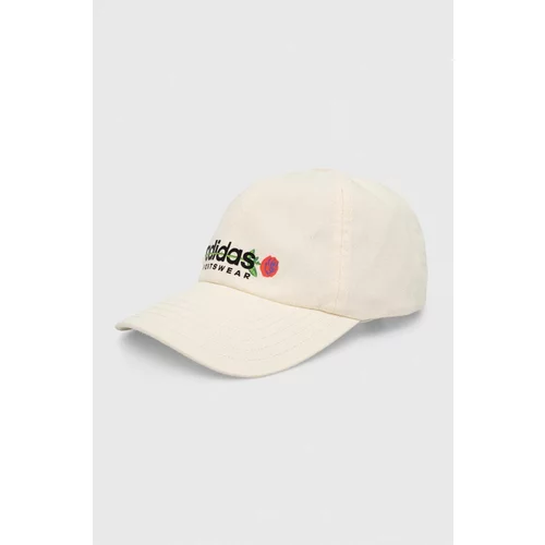 Adidas Bombažna bejzbolska kapa bež barva