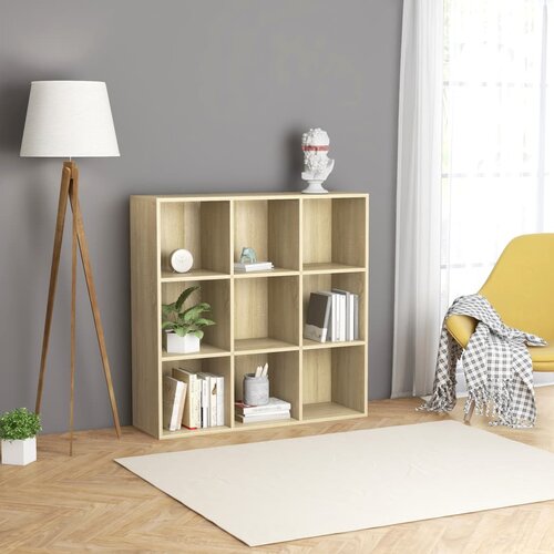 VidaXL Knjižna omara sonoma hrast 98x30x98 cm iverna plo&amp;scaron;ča Slike