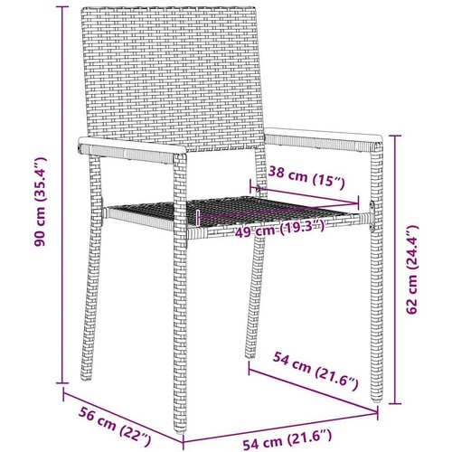  Vanjske Stolice 4 pcs Siva smeđa Slike