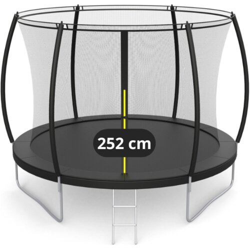  Vrtni trampolin Premium 252 cm (8 ft) s unutarnjom mrežom i ljestvama – crni Cene