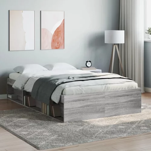  kreveta siva boja hrasta 120 x 190 cm mali bračni