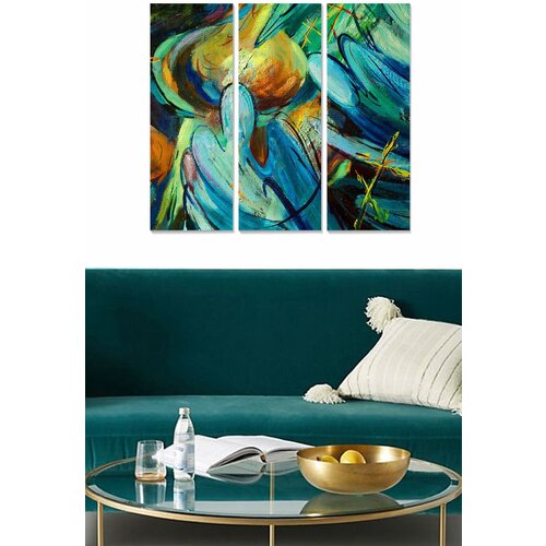 Wallity MDF119511946 multicolor decorative mdf painting (3 pieces) Cene