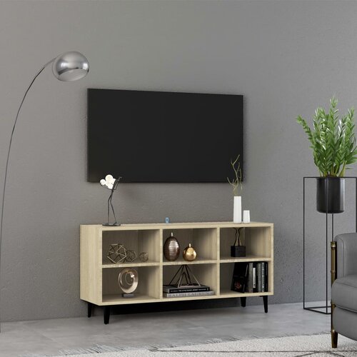 VidaXL TV ormarić s metalnim nogama 103,5 x 30 x 50 cm boja hrasta Slike