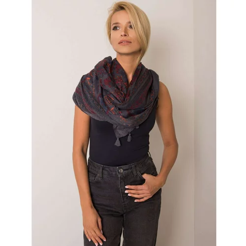 Fashion Hunters Gray shawl with floral patterns
