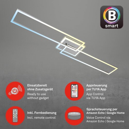 BRILO led prigu&amp;scaron;iva plafonska lampa frame 2xLED/20W/230V wi-fi tuya + daljinski Slike