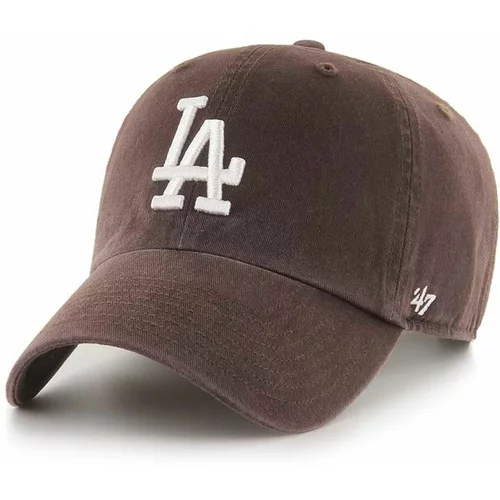 47 Brand Pamučna kapa sa šiltom Mlb Los Angeles Dodgers boja: smeđa, s aplikacijom