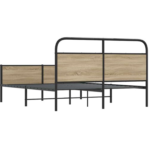 VidaXL metalni okvir kreveta bez madraca boja hrasta 180x200 cm Slike