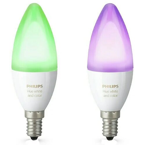 Philips hue LED žarulja White &amp;amp; Color Ambiance (E14, 5,3 W, RGBW, Podesiva temperatura boje, 2 Kom.) Slike