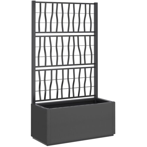 Maison Chic Cvetlično korito - Cvetlični Lonec z oporno mrežo temno sivo 80x36x140 cm PP, (21789293) Cene